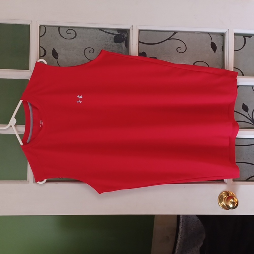 Under Armour heat gear sleeveless shirt men's size medium red
